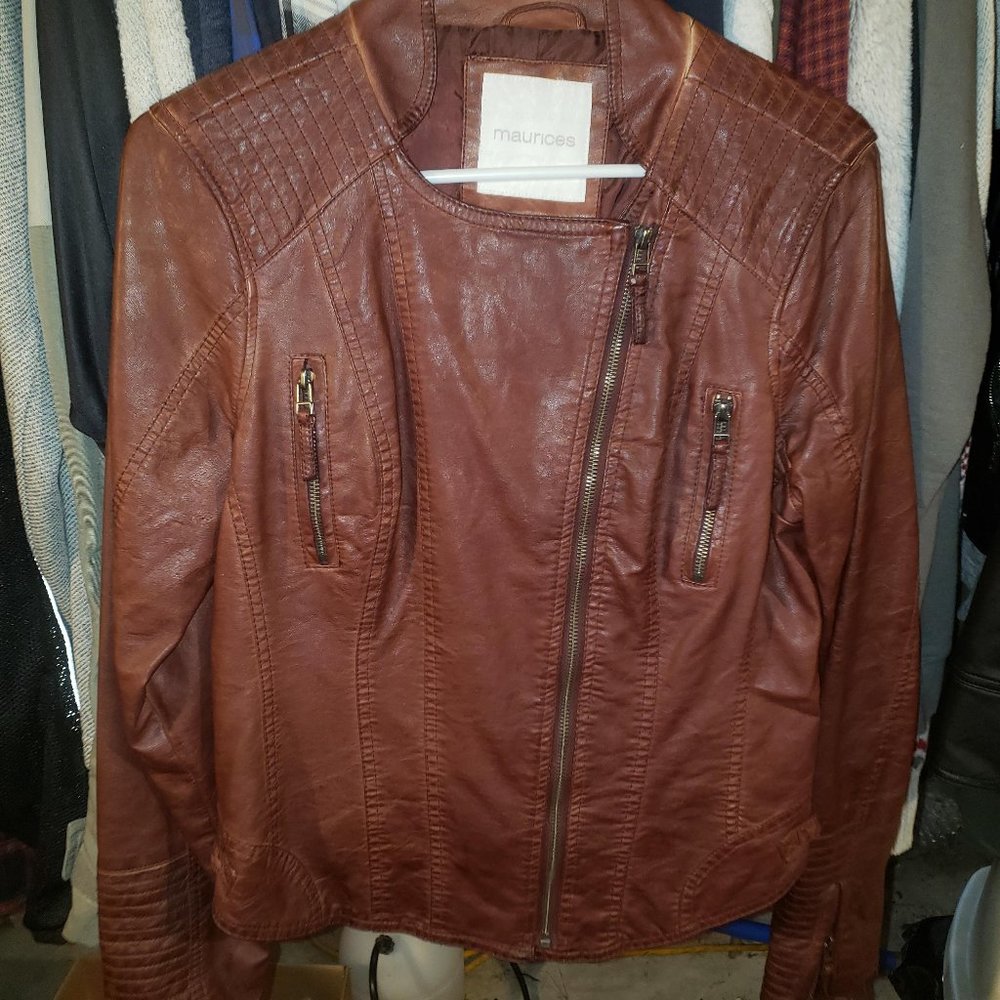 Brown leather jacket